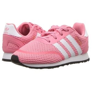 Pink adidas toddler tennis shoes